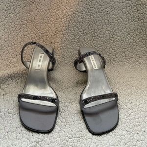 Light Grey with Jewel Accent Mules